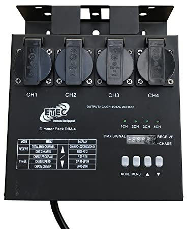 ETEC Professional Dimmer Pack DIM-4 DMX MultiDim Schuko Stromverteiler Disco Party DJ Show Bühnentechnik Lichttechnik Event Licht