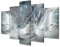 murando - Tableau décoratif abstrait 200x100 cm - Impression sur toile en noir et blanc - Décoration murale - Abstraction lueur pissenlits fleurs inscriptions bleu moderne argent a-C-0087-b-o