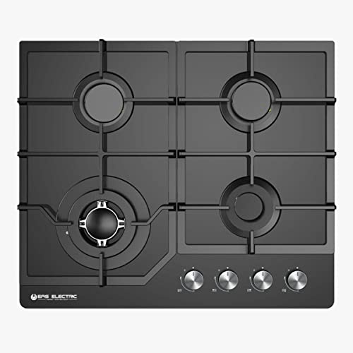 EAS Electronics - Placa de cocción, 4 fuegos, acero inoxidable, 60 cm (cristal)