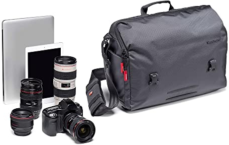 Manfrotto Manhattan Messenger Speedy 30 Camera Bag, Multiuse, for Carrying Camera and Accessories, in Water-Repellent Material, Photography Bag with PC and Tablet Compartment, with Tripod Holder
