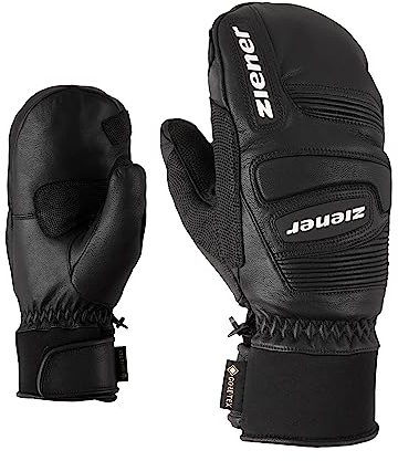 Ziener Erwachsene GUARDI GTX Plus warm PR Mitten Ski-fäustling/Wintersport | Wasserdicht, Atmungsaktiv, Gore-tex, Primaloft, Leder, Rennlauf, Black, 9.5