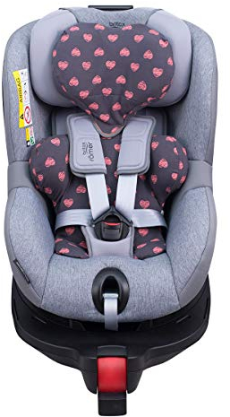 JYOKO KIDS Bezug für Auto-Sitzverkleinerer kompatibel mit Romer Dualfix I-Size, Aus Baumwolle (Fluor Heart)
