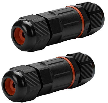 2Pcs IP68 Waterproof Electrical Junction Box Outdoor Underground Wire Connector Junction Boxes for 2 or 3 Pin Cables Range for 0.23-0.33 Inch(5.8-8.3MM)