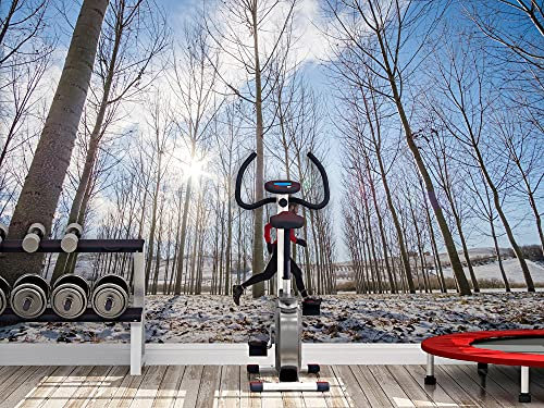 Oedim Papier peint mural gynésiens Rúnning garçon forêt Nevé, Mural, papier peint, décoration pour salle à manger, salon, chambre