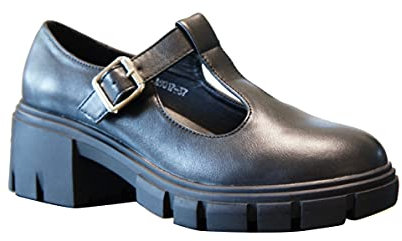 Womens Platform Chunky Heels School Uniform Shoes Black Oxfords Pumps Mary Jane Shoe Wedges