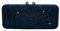 Boutique De FGG Lange Kristall Clutch Abendtasche für Damen Hochzeitstasche Party Handtasche Strass Brauttasche, Mini, Marineblau