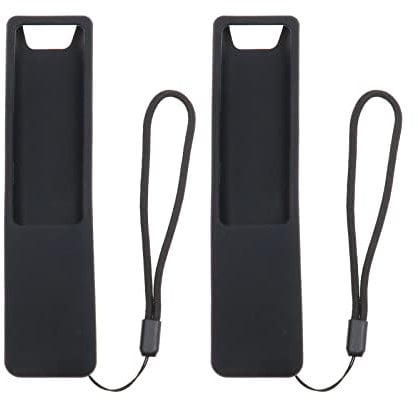 ECSiNG 2PCS Smart TV Remote Control Protective Case Cover Shell Holder Silicone Sleeve with Hand Strap Compatible with Samsung BN59-01241A/BN59-01242A/BN59-01260A/BN59-01266A Black