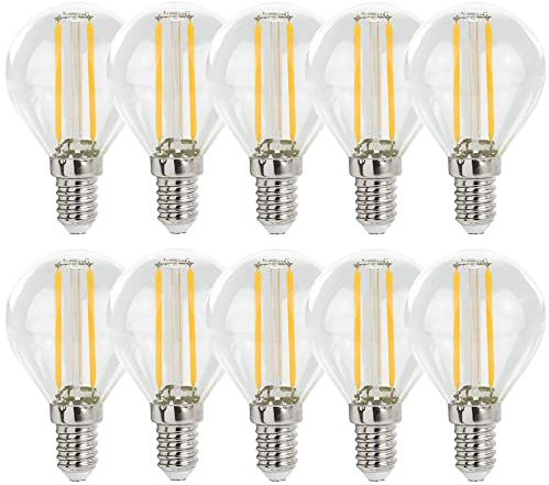 NCC-Licht 10x LED Lampe G45 Tropfen E14 1W 110lm Neutralweiß 4000K | LED Leuchtmittel aus klarem Glas, sachliches Licht ideal für Wohn- und Arbeitsbereiche