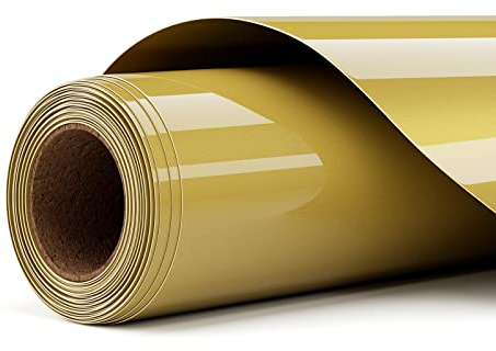 Vinilo Textil Termoadhesivo Oro 30,5 X 305CM HTV Rollo de Transferencia de Calor Para DIY Camisetas, Bolsas, Sombreros y Otros Tejidos - Fácil de Cortar y Desherbar