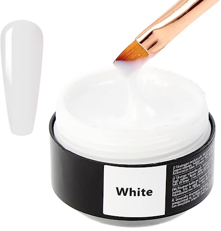Sincero Salon White Gel Construction Ongle UV LED - Nail Extension Gel et Modelage - Protéger les Ongles Cassés - Renforcement - Nail Art - Manucure de Réparation -15ml