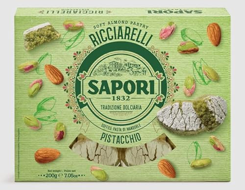 Sapori Ricciarelli al Pistacchio Soffice Pasta di Mandorle Confezioni da 200g