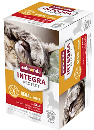 animonda INTEGRA PROTECT Katzenfutter nass Renal Kalb (6 x 100g), vom Tierarzt empfohlen bei Niereninsuffizienz, mit Veterinären entwickeltes Diätalleinfutter für erwachsene Katzen