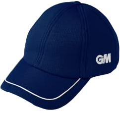 Gunn & Moore GM Cricket Hat | Teknik Cap | Pre-Shaped Two-Tone Peak | Easi-Fit Hook-and-Loop Fastener | One Size Fits All | 51 - 63 cm Circumference | Navy