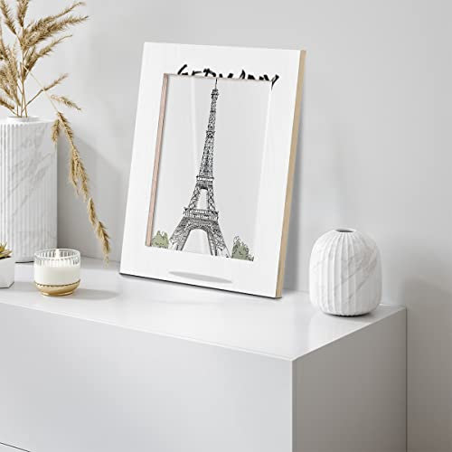 Lot de 2 cadres photo en bois avec verre résistant pour décoration murale ou de table Motif drapeau national 20,3 x 25,4 cm