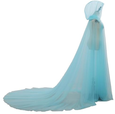 GRACEART Damen Tüll Umhang Hochzeit Mantel mit Kapuze Lange Jacke Braut Wraps Cape