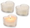 3er Set Kerzen im handgefertigten Herz-Glas - Elegante Kerzen für eine romantische Atmosphäre (Weiß)