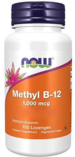Now Foods Methyl-B12, Methylcobalamin, 1000mcg, Depot, one Tablet Every 2 Days, 100 Vegan Lozenges, Gluten Free, Vegetarian, Soy Free, Non-GMO