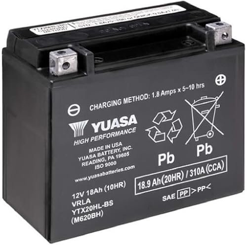Yuasa YTX20HL-BS Batterie moto - Dimensions 17,5 x 8,7 x 15,5 cm - pour INDIAN Chief Dark Horse, Springfield 0 2016-2021