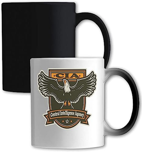 ATPRINTS CIA Eagle Central Intelligence Agency Farbwechsel-Becher Weiß One Size