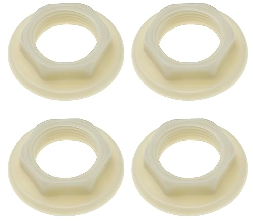 EMSea 4pcs Écrou Arrière de Robinet d'évier 3/4 BSP en Plastique Accessoires pour Robinets de Lavabo Salle de Bain Mélangeurs Écrous Arrière à Bride Ronde Outils pour la Maison, Blanc