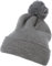Flexfit Unisex 1501P-Cuffed Pom Knit Beanie-Mütze, heathergrey, one Size