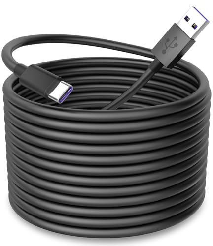 iMangoo USB C Power Cord for CCTV Security Cameras, 33FT Black Weatherproof Indoor/Outdoor Power Cable with 10 Wire Clips, Compatible with USB C CCTV Security Camera