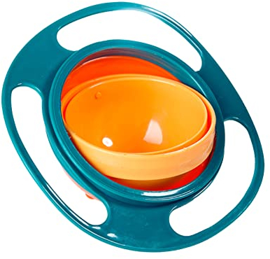 Lesunbak Tazón Gyro para Niños Pequeños | Cuenco Mágico Portátil Sin Derrames, Cuencos para Refrigerios Sin Desorden, Cuenco Giratorio Multifuncional De 360 Grados con Tapa