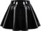 Generisch Damen Glänzender Ausgestellter Faltenrock, Liquid Metallic Rock, Lack Skater Rock, Mini Rock, Elastischer Rave Party Rock, Tanz Performance Kostüm für Frauen Mädchen. (Black, XXXXL)