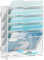 SUPTIDY 6-stöckiger Wand Zeitungshalter, Praktischer Wandorganizer Büro, A4 Dokumentenablage, Metall Prospekthalter, Zeitschriftenhalter Wand, Montage erforderlich, Weiß