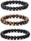 MOROTOLE Armband Herren, 8 mm Tigerauge Lavastein Armbänder für Herren Set Naturstein Perlenarmband Männer Schmuck Geschenke