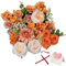 YALIOURS Künstliche Blumen Combo Künstliche Blumen mit Stielen für selbstgemachte Blumenarrangements,Orange Kunstseide für Hochzeit Brautsträuße Babyparty Party Heimdekoration