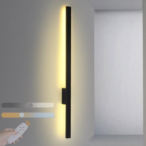 Dimmerabile Lampada da Parete LED Esterno IP65 Luce da Parete con Telecomando Applique da Parete Industriali 98W Senza Fili Variabile Continuo 2700k-6500k per Soggiorno Garage (B,60CM)