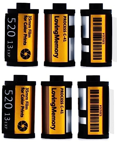 Micvtve 6Pack Customized Keychain PET Plastic Blank Double Sided Printing Sublimation Film Keychain with Picture Camera Memory Reel Gifts