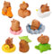 GlamRays Figuras Capibaras Mini 13 Piezas Pequeñas Capibaras para Salpicadero Casa de Muñecas Miniaturas Animales de Resina para Jardín de Hadas Decoración del Hogar Capibara