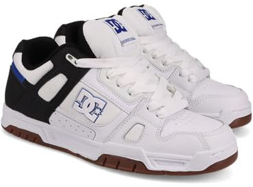 DC Herren Stag Skate-Schuh, White/Black/Blue/Gum, 42.5 EU