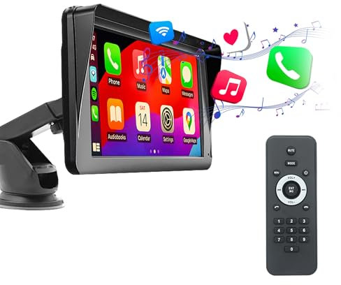 Mediashop LumiDash Smarter CarPlay - Auto Bildschirm mit 7-Zoll-Full-HD-Screen, Touchscreen, Bluetooth, GPS Navigation - Autodisplay inkl. Halterung