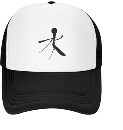 ZTQTQZZ Trucker Cap MeshCap 36. Mizu Wasser – Japanische Kalligraphie-Kunst Baseball-Cap modisch für Strandausflüge Trucker-Mütze Damenmützen Herren