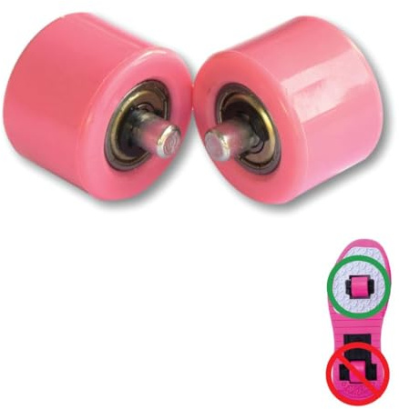 Vordere Ersatzräder für Sportschuhe mit zwei Rädern. 2 Stück. Rosa