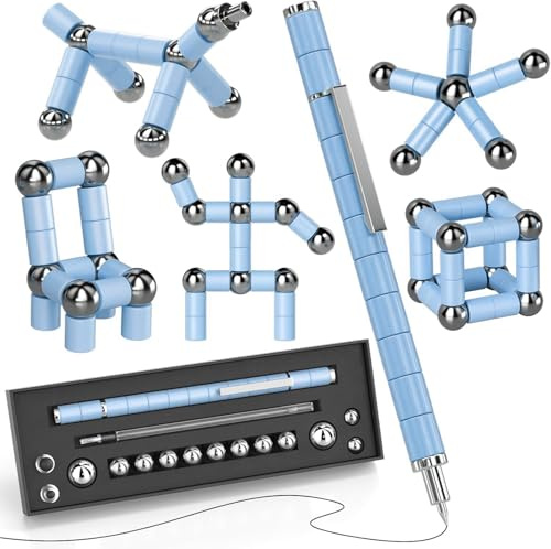 Waksox Magnetic Fidget Pen, Gift for Men Teenage Boys Girls, Valentines Easter Birthday Gifts, Fidgets Anxiety Relief Toy, Magnetic Building Blocks Cool Stuff