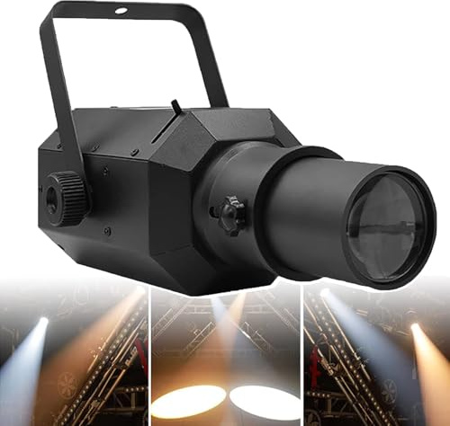 LISTaRSw Projecteur LED Pinspot 80 W - Commande Vocale/Autopropulsé/D-Mx512, Projecteurs De Scène (Blanc/Chaud) + Ouverture Réglable, pour Discothèque, DJ, Mariage