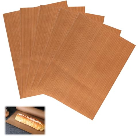 YEDOUALE Dauerbackfolie 5er Set Backpapier Wiederverwendbar 30x40cm Antihaft Backfolie für Backofen hitzebeständig zuschneidbar für Backen Bügeln Küche Haushalt Camping