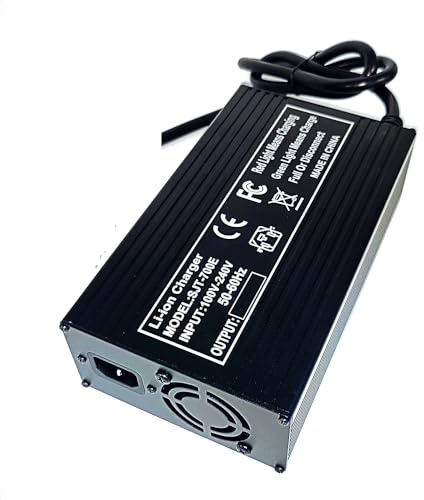 84V 6A Li-ion Battery Charger Silver Aluminum Case Safe and Durable Used for 20S 72V Lithium Battery Smart Charger DC Output GX16 1+3- Ping Connector