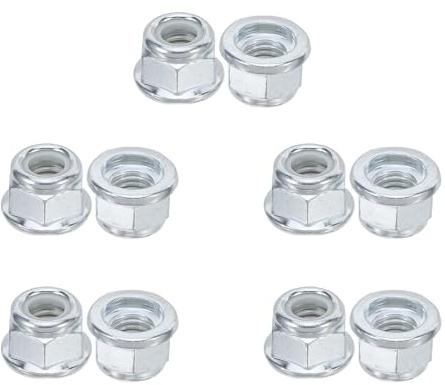 PAMINGONO 10 Pièces Écrous à Filetage Inversé, Écrous de Retenue de Lame Compatibles Coupe-bordures et Tondeuses à Gazon Fujiwa, Fixation Précise pour Entretien Extérieur et Accessoires