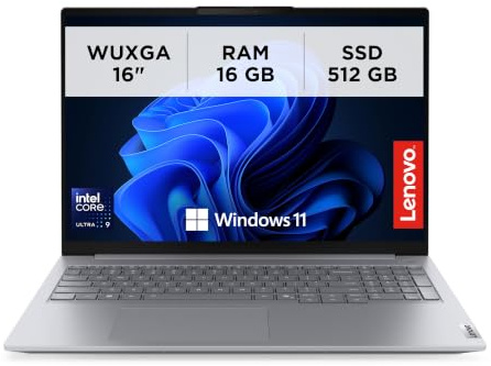 Lenovo ThinkBook 16 G8, Laptop AI 16 WUXGA – Artic Grey Processore Intel Core Ultra 9, RAM DDR5 16GB, SSD 512GB, sicurezza avanzata, tastiera retroilluminata, Windows 11 Pro