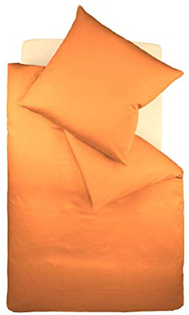 fleuresse 9100 Colours Mako-Satin Bettwäsche aus 100% mercerisierter Baumwolle, Oeko-TEX ® Standard 100, 155 x 200 cm, orange