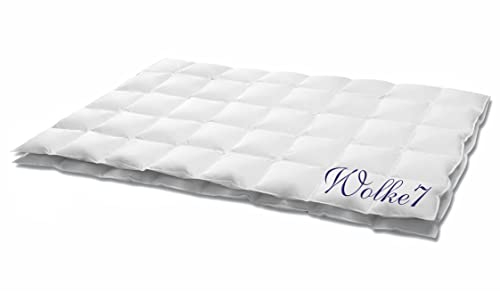 HANSKRUCHEN® Wolke 7 Bettdecke 240x220 cm - Extra leicht / Sommer - Made in Germany Kassettendecke aus 100% Baumwolle - Allergiker geeignet