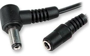 Ex-Pro 2.5mm Socket to Right Angle 90 Degree - DC Power Extension lead/cable - 1m