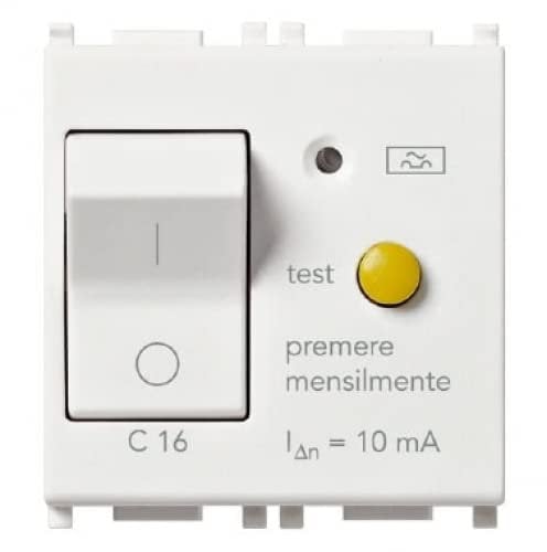 Vimar serie piatta - Interruttore magnetotermico differenziale 1 polo+neutro c16 10ma piatto bianco