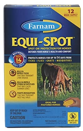 Farnam Equi-Spot, Horse Fly Control, Long-lasting Protection, 6 Applications, 12-Week Supply for One Horse