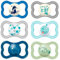 MAM Silicone Ciuccio 16 + AIR Day & Night, 6 pezzi, 3 x contenitori per il trasporto sterilizzati